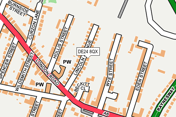 DE24 8QX map - OS OpenMap – Local (Ordnance Survey)