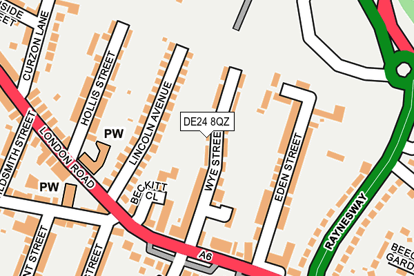 DE24 8QZ map - OS OpenMap – Local (Ordnance Survey)