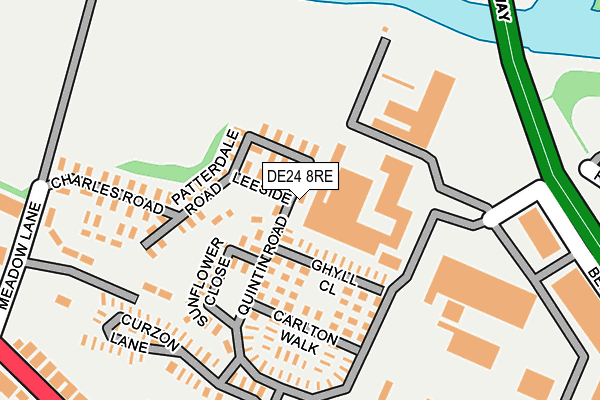 DE24 8RE map - OS OpenMap – Local (Ordnance Survey)