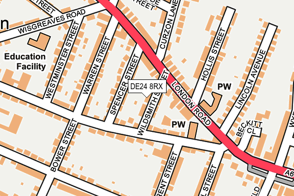DE24 8RX map - OS OpenMap – Local (Ordnance Survey)