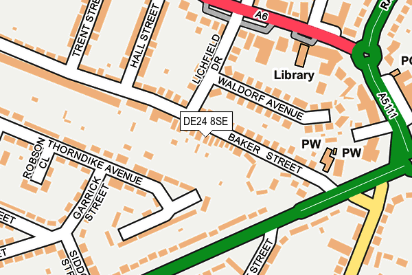DE24 8SE map - OS OpenMap – Local (Ordnance Survey)