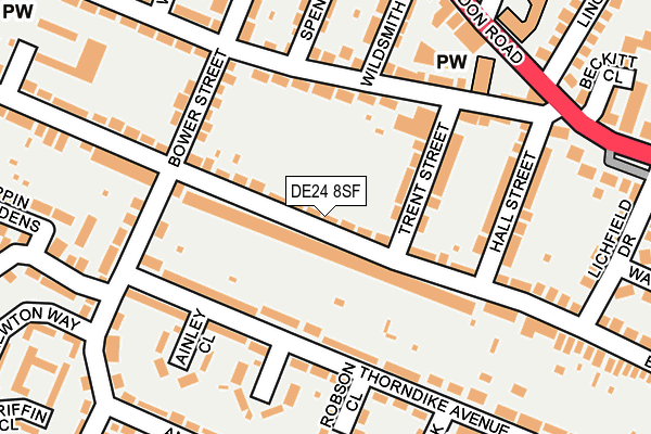 DE24 8SF map - OS OpenMap – Local (Ordnance Survey)
