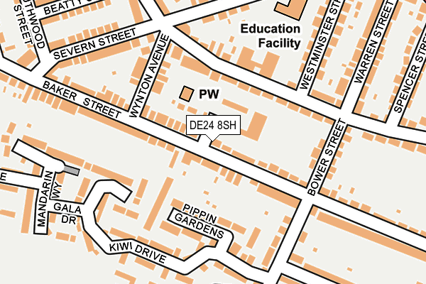 DE24 8SH map - OS OpenMap – Local (Ordnance Survey)