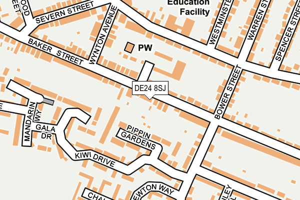 DE24 8SJ map - OS OpenMap – Local (Ordnance Survey)