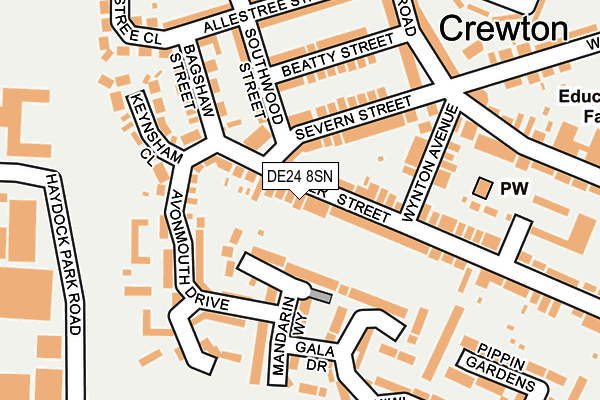 DE24 8SN map - OS OpenMap – Local (Ordnance Survey)