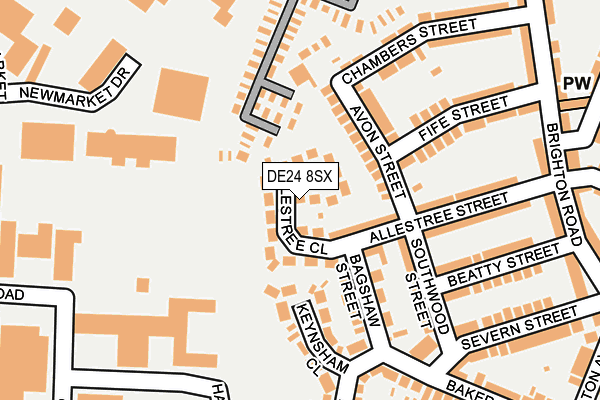 DE24 8SX map - OS OpenMap – Local (Ordnance Survey)