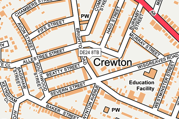 DE24 8TB map - OS OpenMap – Local (Ordnance Survey)