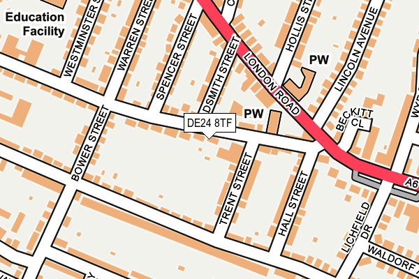 DE24 8TF map - OS OpenMap – Local (Ordnance Survey)