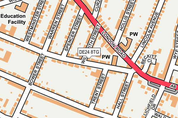 DE24 8TG map - OS OpenMap – Local (Ordnance Survey)