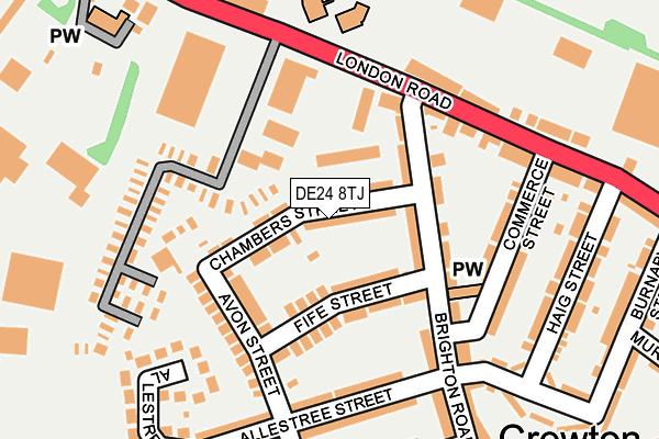 DE24 8TJ map - OS OpenMap – Local (Ordnance Survey)