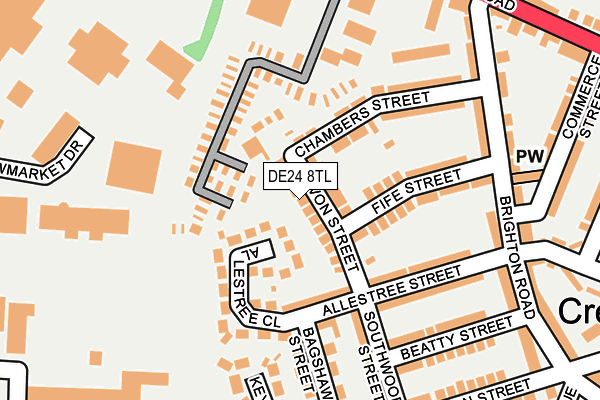 DE24 8TL map - OS OpenMap – Local (Ordnance Survey)