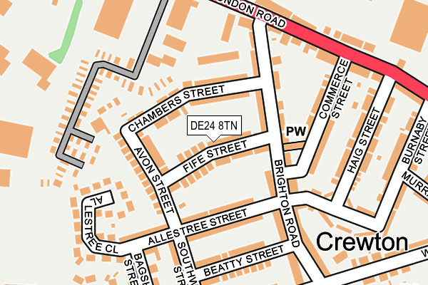 DE24 8TN map - OS OpenMap – Local (Ordnance Survey)