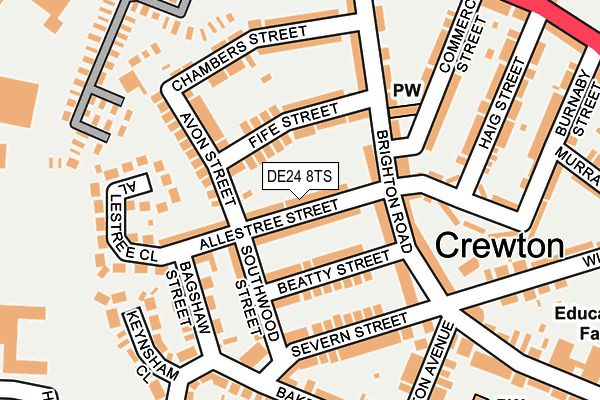 DE24 8TS map - OS OpenMap – Local (Ordnance Survey)