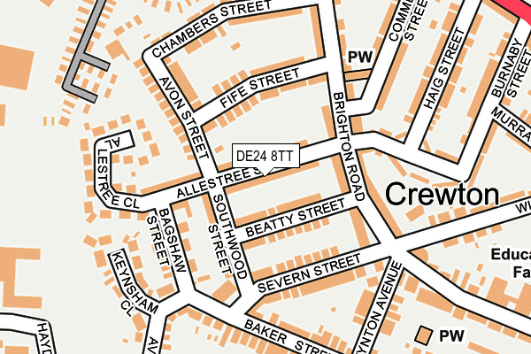DE24 8TT map - OS OpenMap – Local (Ordnance Survey)