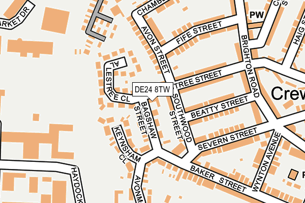DE24 8TW map - OS OpenMap – Local (Ordnance Survey)