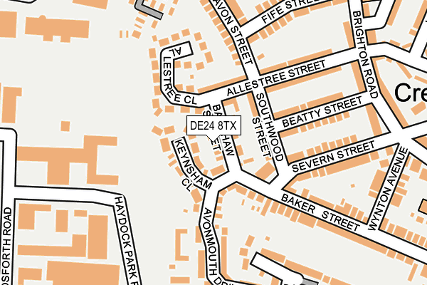DE24 8TX map - OS OpenMap – Local (Ordnance Survey)
