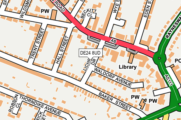 DE24 8UD map - OS OpenMap – Local (Ordnance Survey)