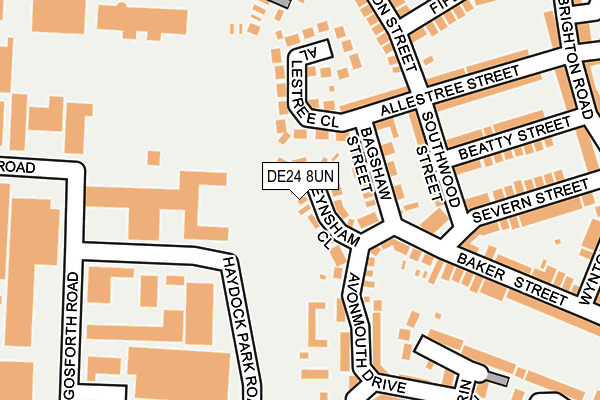 DE24 8UN map - OS OpenMap – Local (Ordnance Survey)