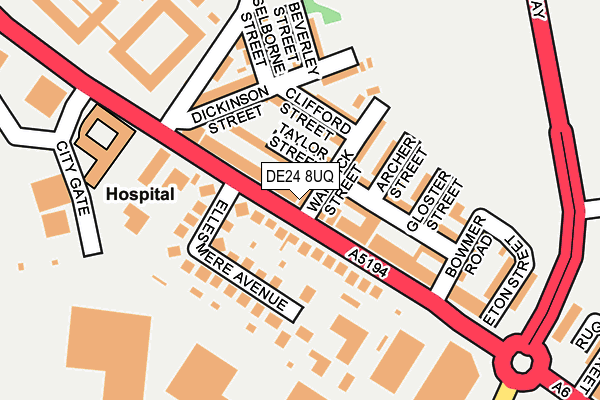 DE24 8UQ map - OS OpenMap – Local (Ordnance Survey)