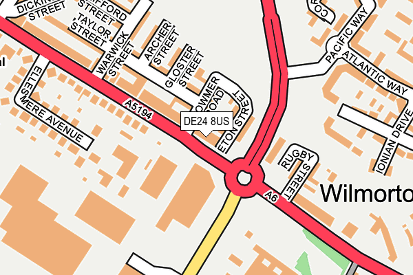 DE24 8US map - OS OpenMap – Local (Ordnance Survey)