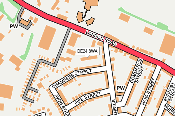DE24 8WA map - OS OpenMap – Local (Ordnance Survey)