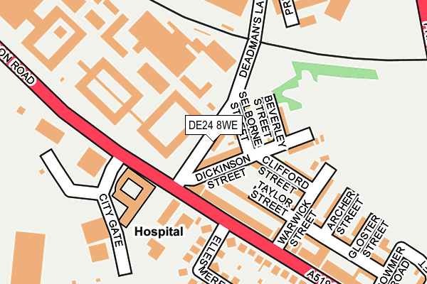 DE24 8WE map - OS OpenMap – Local (Ordnance Survey)