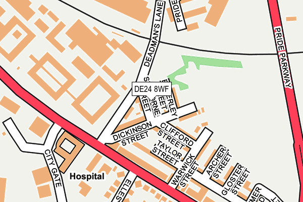 DE24 8WF map - OS OpenMap – Local (Ordnance Survey)