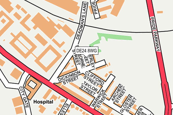 DE24 8WG map - OS OpenMap – Local (Ordnance Survey)
