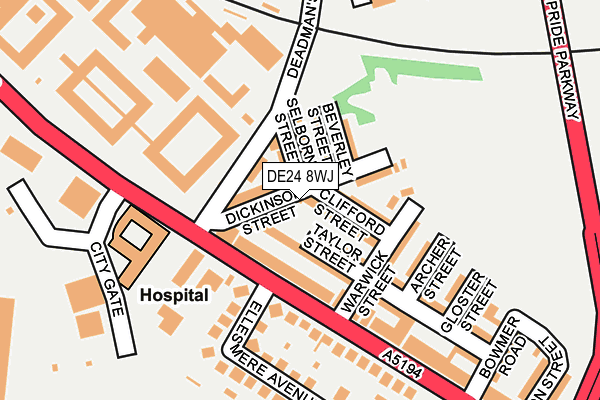 DE24 8WJ map - OS OpenMap – Local (Ordnance Survey)