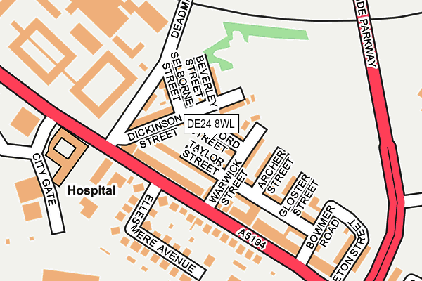 DE24 8WL map - OS OpenMap – Local (Ordnance Survey)