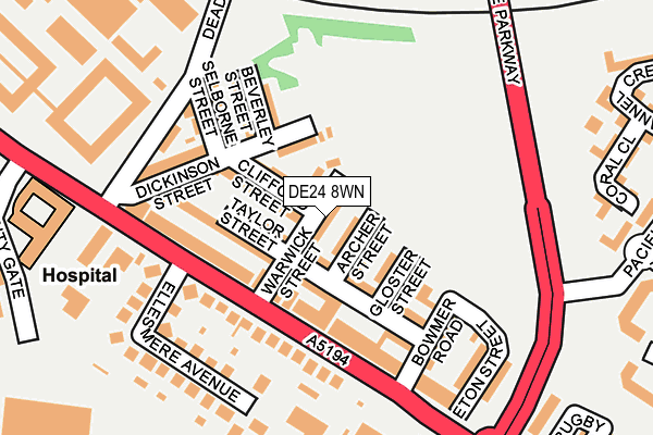 DE24 8WN map - OS OpenMap – Local (Ordnance Survey)