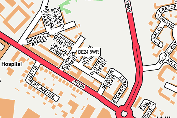 DE24 8WR map - OS OpenMap – Local (Ordnance Survey)