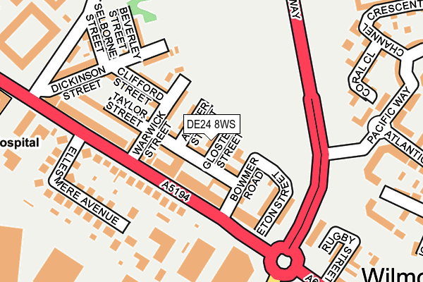 DE24 8WS map - OS OpenMap – Local (Ordnance Survey)