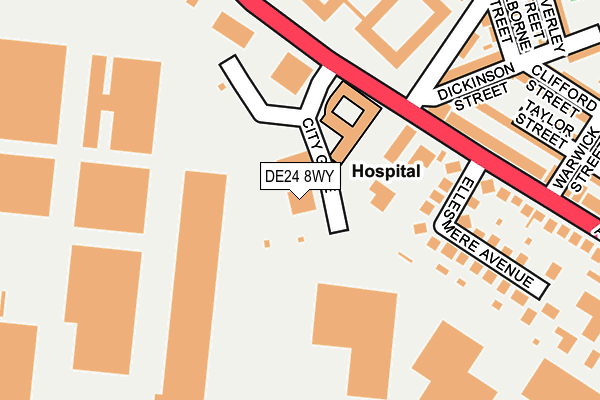 DE24 8WY map - OS OpenMap – Local (Ordnance Survey)