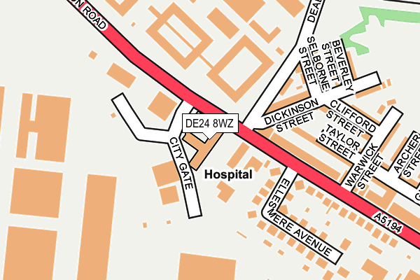 DE24 8WZ map - OS OpenMap – Local (Ordnance Survey)