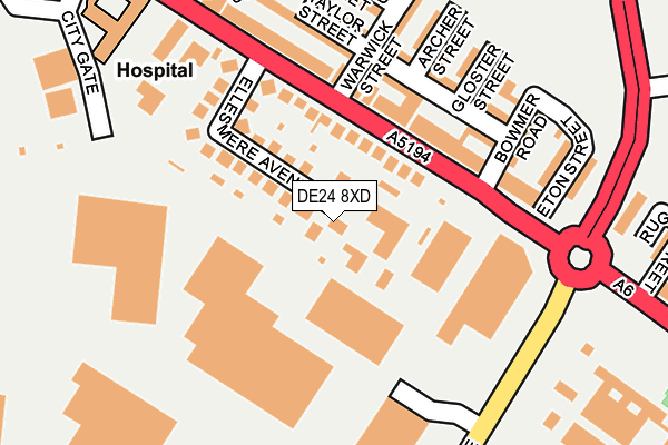 DE24 8XD map - OS OpenMap – Local (Ordnance Survey)