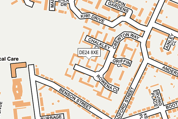 DE24 8XE map - OS OpenMap – Local (Ordnance Survey)