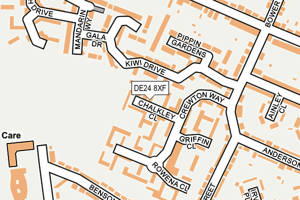 DE24 8XF map - OS OpenMap – Local (Ordnance Survey)