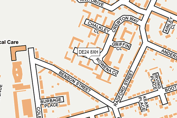 DE24 8XH map - OS OpenMap – Local (Ordnance Survey)
