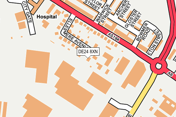 DE24 8XN map - OS OpenMap – Local (Ordnance Survey)