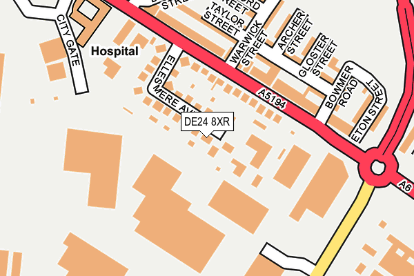 DE24 8XR map - OS OpenMap – Local (Ordnance Survey)