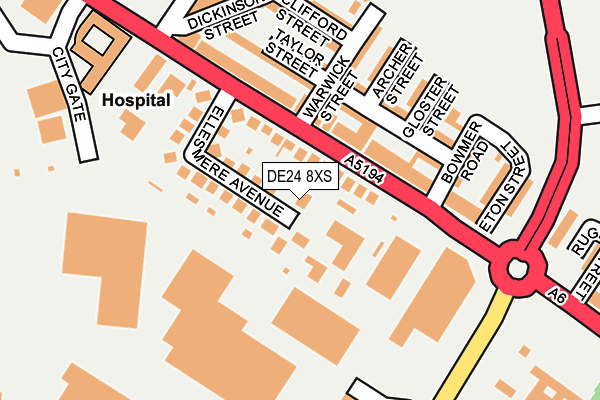 DE24 8XS map - OS OpenMap – Local (Ordnance Survey)