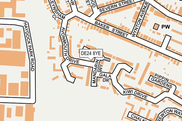 DE24 8YE map - OS OpenMap – Local (Ordnance Survey)