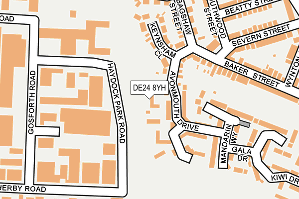 DE24 8YH map - OS OpenMap – Local (Ordnance Survey)