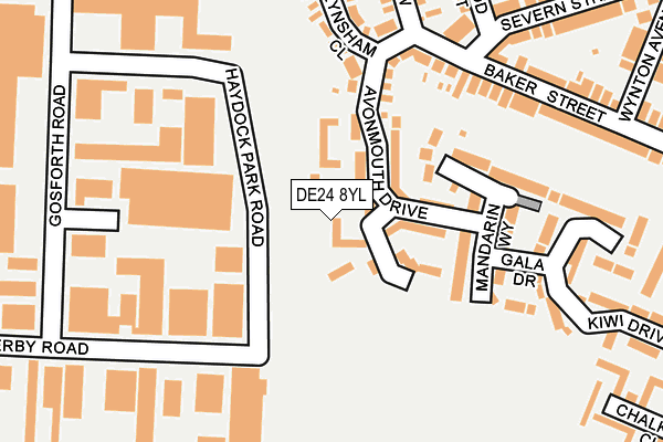 DE24 8YL map - OS OpenMap – Local (Ordnance Survey)