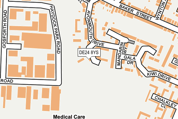 DE24 8YS map - OS OpenMap – Local (Ordnance Survey)
