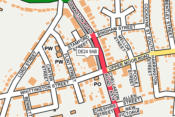 DE24 9AB map - OS OpenMap – Local (Ordnance Survey)