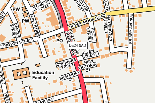 DE24 9AD map - OS OpenMap – Local (Ordnance Survey)