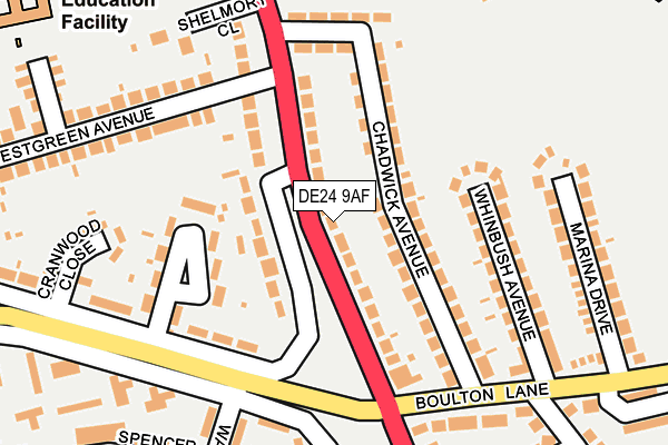 DE24 9AF map - OS OpenMap – Local (Ordnance Survey)