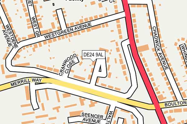 DE24 9AL map - OS OpenMap – Local (Ordnance Survey)